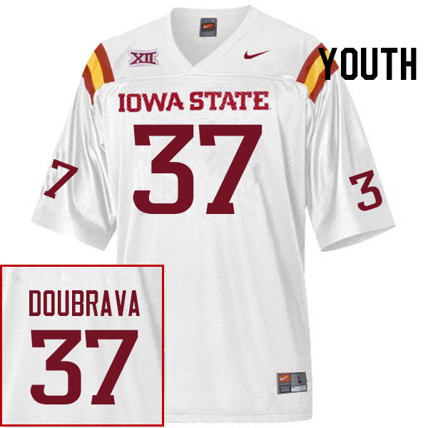 Youth #37 Mason DouBrava Iowa State Cyclones College Football Jerseys Stitched Sale-White